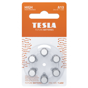 Элемент питания Tesla HEARING AID 13 6BL (цена за 1 шт (не блистер) (Код: УТ000004611)