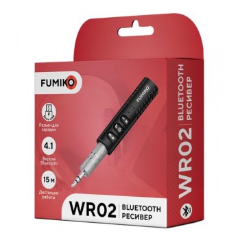 Беспроводной приемник адаптер Hands Free FUMIKO WR02 Bluetooth черный (Код: УТ000011331)