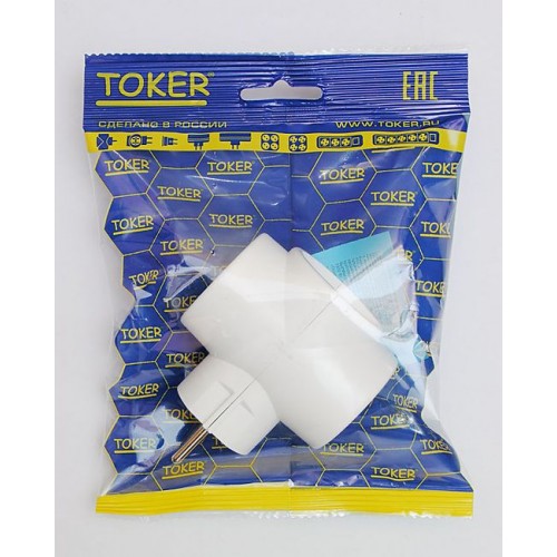 Тройник   Toker  3Т белый  [120] (Код: УТ000037337)...