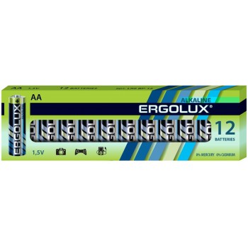 Элемент питания Ergolux LR6 Alkaline BP 12 BOX (LR6 BP-12, 1.5В) 12/720 (цена за 1 шт (не упаковка) (Код: УТ000003676)