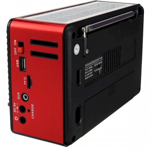 Радиоприемник RRS RS-669BTS red +(солн. батарея) (Код: УТ00001378...