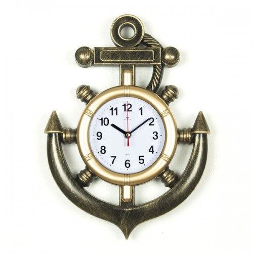 Часы настенные Рубин 3827-001В (10) в форме якоря 27,5х38 см, кор