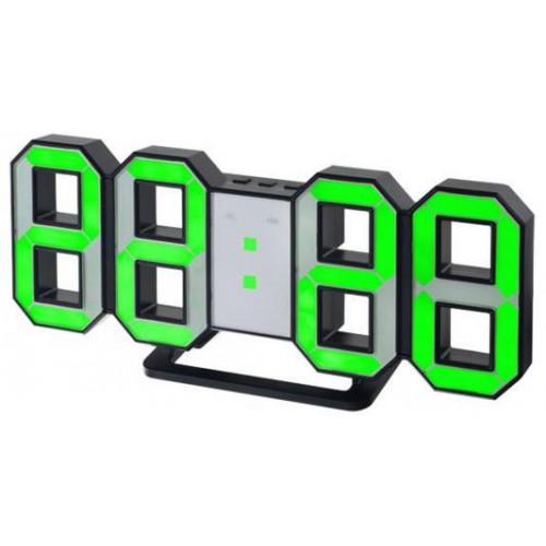 Электронные часы Perfeo LED LUMINOUS BLACK-GREEN время, температу