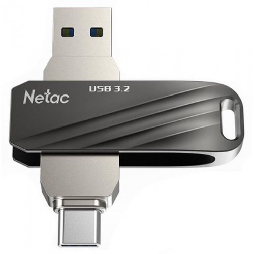Флеш-накопитель USB 3.0  32GB  Netac  US11 Dual  чёрный/серебро  
