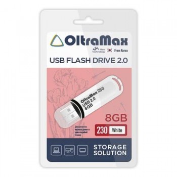 USB флэш-накопитель OltraMax 8GB 230 White (Код: УТ000040487)