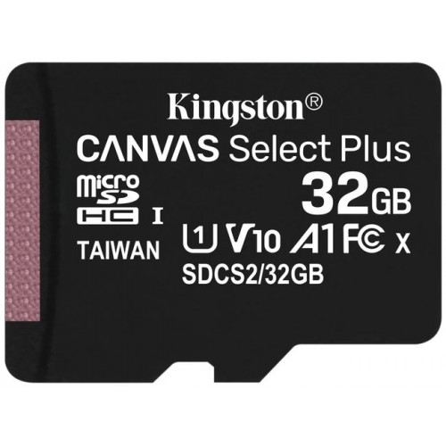 Карта памяти MicroSD  32GB  Kingston Class 10 Canvas Select Plus 