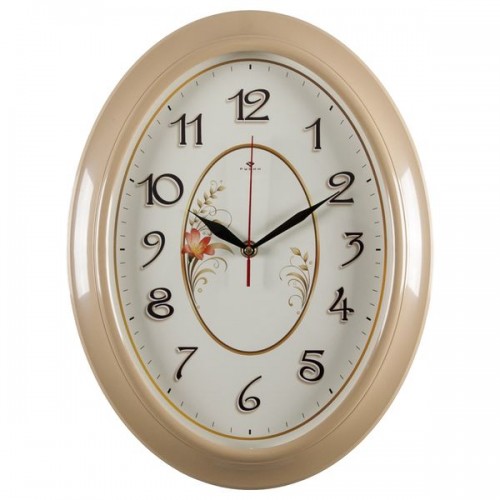 Часы настенные Рубин 3829-103 (10) овал 29,5х38,5см, корпус бежев