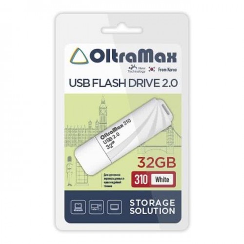 USB флэш-накопитель OltraMax 32GB 310 White 2.0 (Код: УТ000040492