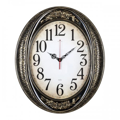 Часы настенные Рубин 6453-001 (5) овал 63,5х53,5см, корпус черный