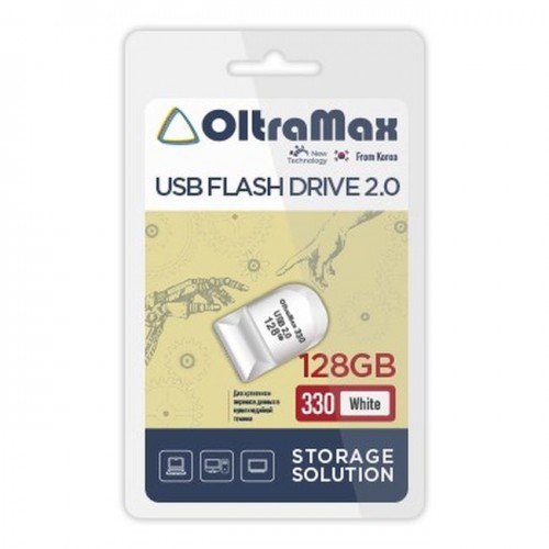 USB флэш-накопитель OltraMax 128GB 330 White 2.0 (Код: УТ00003543