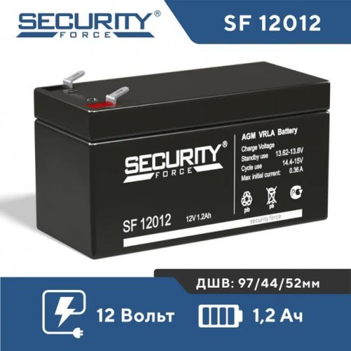 SF 12012 Security Force Аккумуляторная батарея (12V/1,2Ah) (1/20)...
