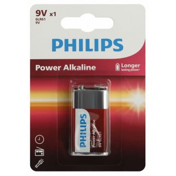 Элемент питания PHILIPS Power 6LR61/9V 1BL  (1/12/24/6240) (Код: УТ000039075)