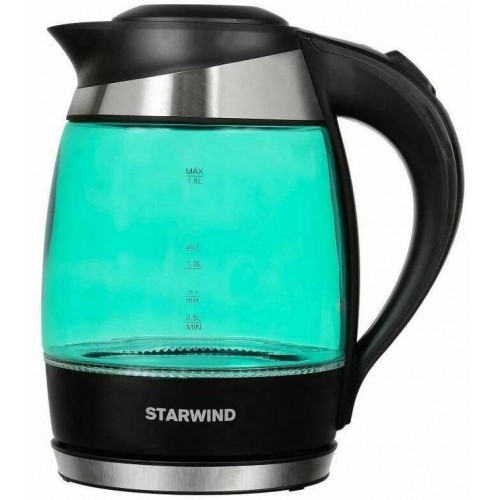 Чайник электрический Starwind SKG2219 черный/бирюзовый (2200 Вт, ...