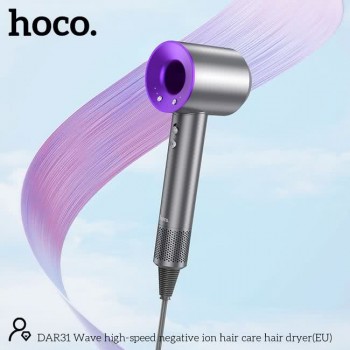 Фен HOCO DAR31 Wave, 1500Вт, 2 насадки, кабель 1.8м цвет: фиолетовый (1/9) (Код: УТ000040465)