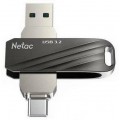 Флеш-накопитель USB 3.0  64GB  Netac  US11 Dual  чёрный/серебро  (USB 3.0 / Type C) (Код: УТ000033449)