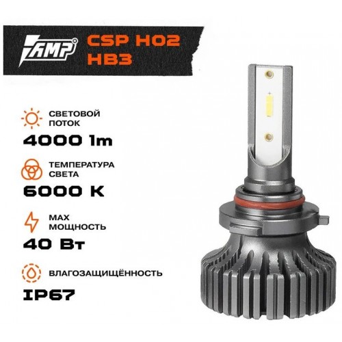 LED лампы головного света  AMP CSP H02s HB3 (Код: УТ000022992)