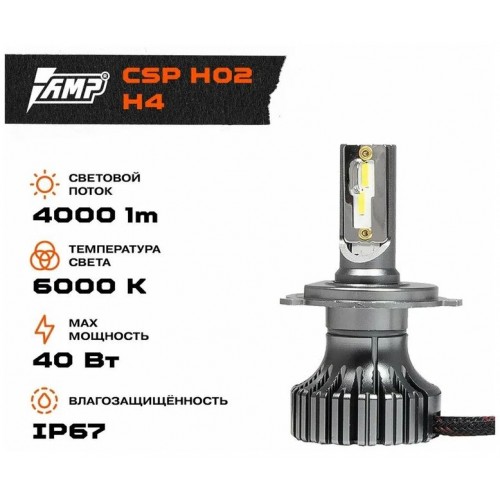 LED лампы головного света  AMP CSP H02s H4 (Код: УТ000022981)