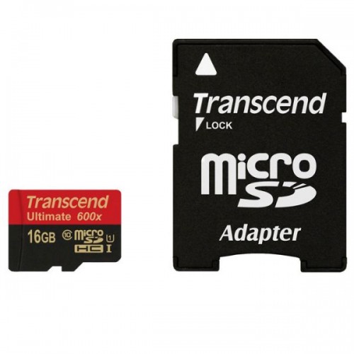 Карта памяти Transcend Ultimate 600X 16 Гб Class 10 + adapter
