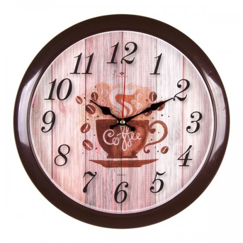 Часы настенные Рубин 6026-024 (10) круг d=29см, корпус коричневый