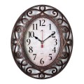 Часы настенные Рубин 3126-004 (10) овал 31х26 см, корпус черный с бронзой "Классика" (Код: УТ000011905)