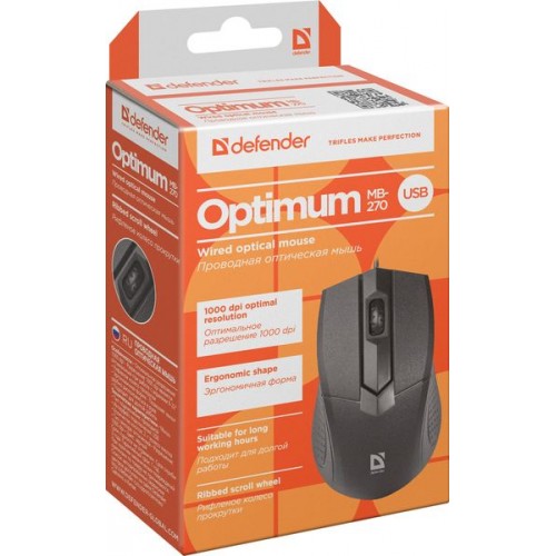 Мышь Defender Optimum MB-270, черный, USB