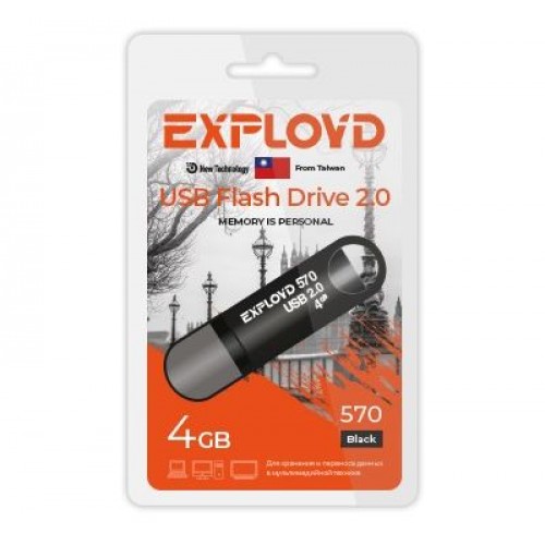 USB Flash накопитель Exployd 570 4GB Black (Код: УТ000021821)