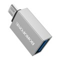 Переходник Borofone  BV2 Micro USB OTG Adapter Серый (Код: УТ000015755)
