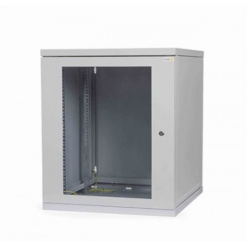 Шкаф настенный телекоммуникационный 19" 12U Ш600xВ569xГ600, передняя дверь стекло, серый (СН-12U-06- (Код: УТ000035161)
