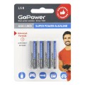 Элемент питания GoPower LR03 AAA 4BL Alkaline 1.5V (4/48/576) (Код: УТ000007572)