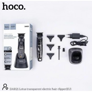 Триммер HOCO DAR21 Lotus, работает от аккумулятора, набор, 210 мин работы, 1200mAh, цвет: чёрный (Код: УТ000040051)
