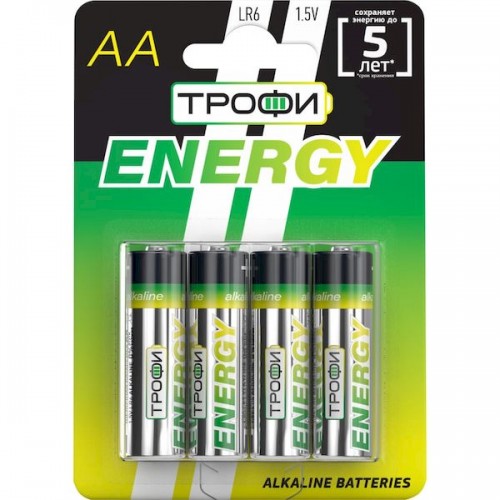 Элемент питания Трофи LR6 4BL ENERGY POWER Alkaline (40/640/20480
