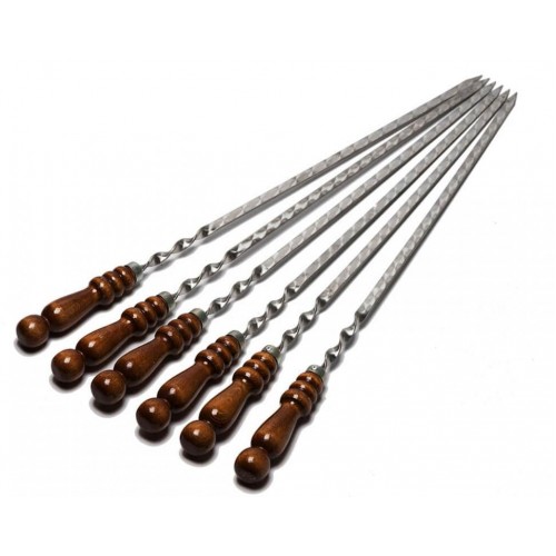 Шампур длинна 50см металл 3мм деревянные ручки (Код: УТ000006487)