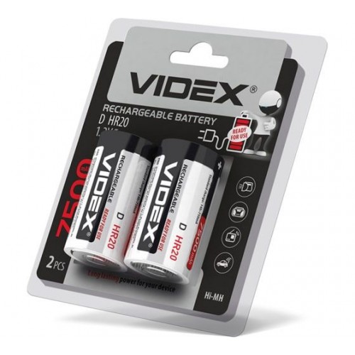 Аккумулятор Videx HR20/D 7500mAh 2BL (LSD, низк. саморазряд) (2/1