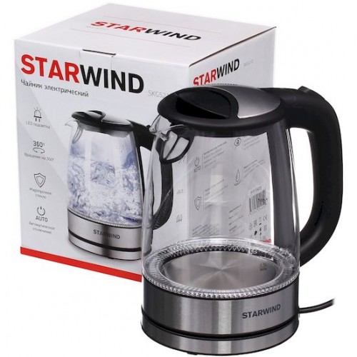 Чайник электрический Starwind SKG5210 серебристый/черный (2200 Вт