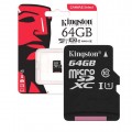 Карта памяти Kingston Canvas Select Plus A1 64GB Class 10 (100 Mb/s) + SD адаптер