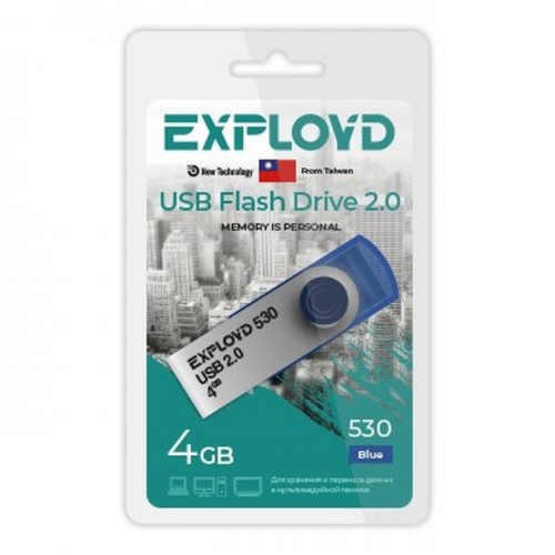 USB флэш-накопитель Exployd 4GB 530 Blue (Код: УТ000035439)