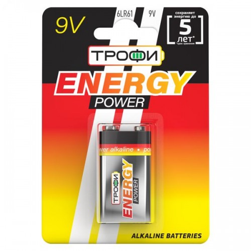 Элемент питания Трофи 6LR61 1BL ENERGY POWER Alkaline (12/96/6144