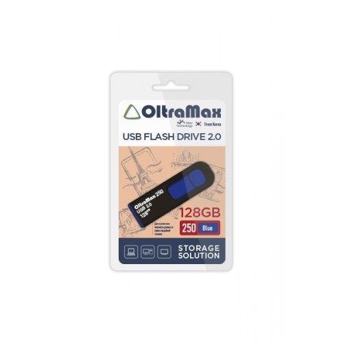 USB Flash накопитель OltraMax 250 128GB Blue 2.0 (Код: УТ00001884