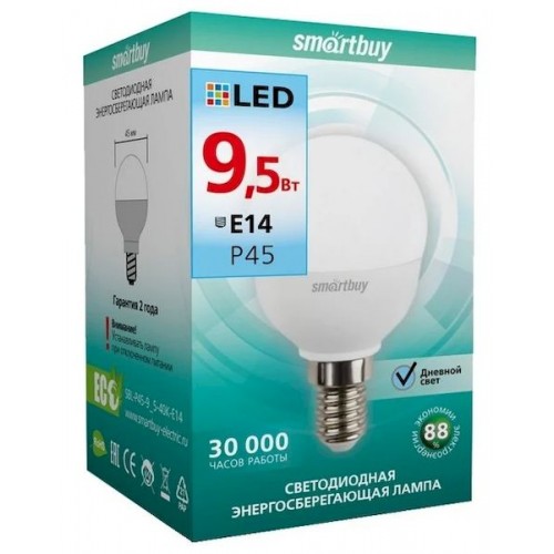 Лампа светодиодная Smartbuy G45 9,5Вт 4000K E27 10 pcs (глоб, ней