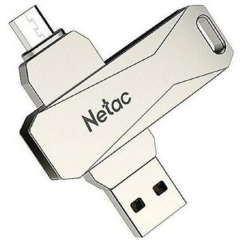 Флеш-накопитель USB 3.0  16GB  Netac  U381 Dual  серебро (USB 3.0