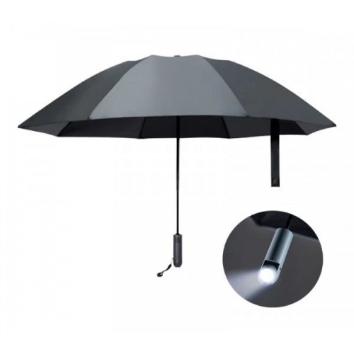 Зонт Xiaomi UREVO Reverse Folding Umbrella с фонарем (серый) 3187