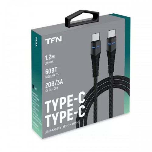 Кабель TFN USB TYPE-C, 1.0м. Цвет:черный (TFN-CUSBCUSB1MBK) (Код:...