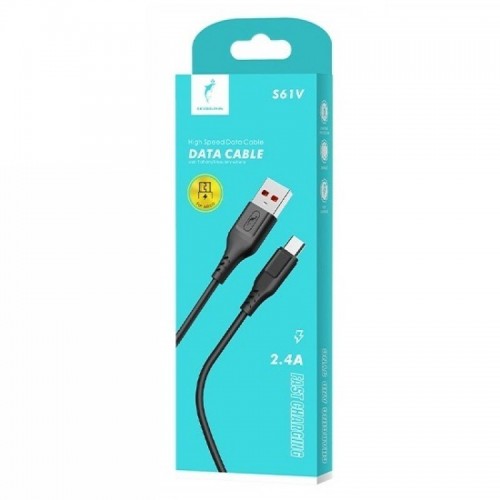 Кабель Denmen D06V USB кабель Micro (1м/2.4A) Черный (Код: УТ0000...