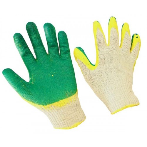 Перчатки 2 латекс СВС (зелен/желтые)