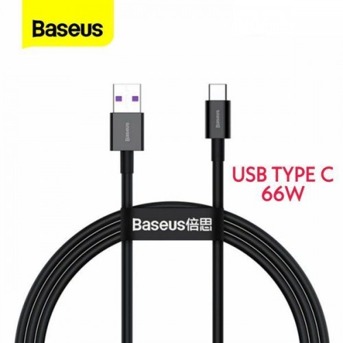 Кабель Baseus Superior, USB - Type-C 1.0м, круглый, 66W, резина, ...
