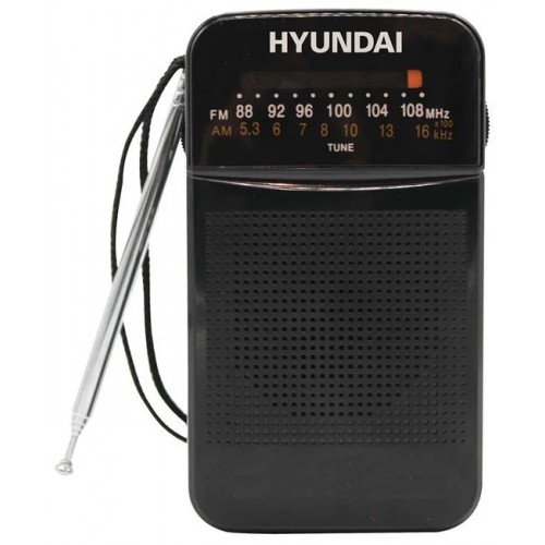 Радиоприемник Hyundai H-PSR110 черный Радиоприемник портативный  