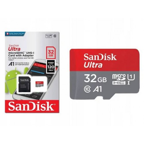 Карта памяти MicroSD  32GB  SanDisk Class 10 Ultra UHS-I  A1 (120