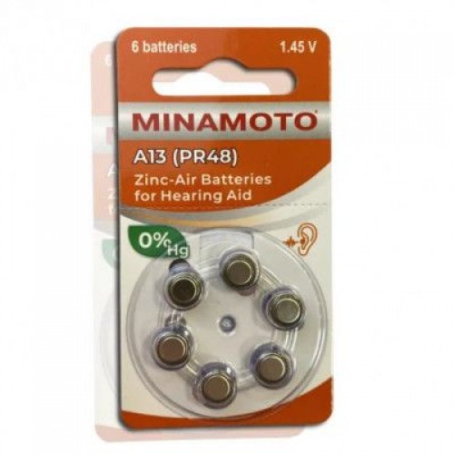 Элемент питания Minamoto ZA13 6BL Zinc Air 1.45V (6/60/600) (Код:...