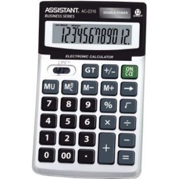 Калькулятор настольный Assistant черный 12-разр. AC-2308 (Код: УТ000006990)