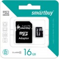 Карта памяти Smartbuy 16GB Class 10 UHS-I + SD адаптер
